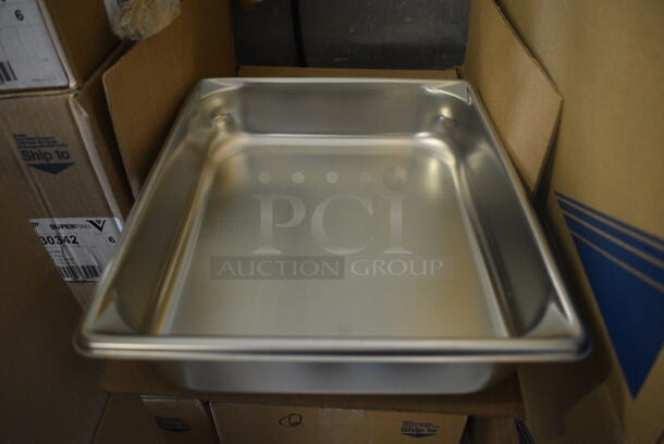 12 BRAND NEW IN BOX! Vollrath Stainless Steel Half Size Drop In Bins. 1/2x2.5. 12 Times Your Bid!