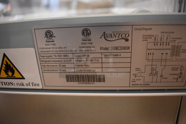 BRAND NEW SCRATCH AND DENT! Avantco 360BCDI60W Metal Commercial Countertop White Curved Refrigerated Drop-In Countertop Bakery Display Case Merchandiser. 110-120 Volts, 1 Phase. 60x23x27. Tested and Working! - Image 2 of 6