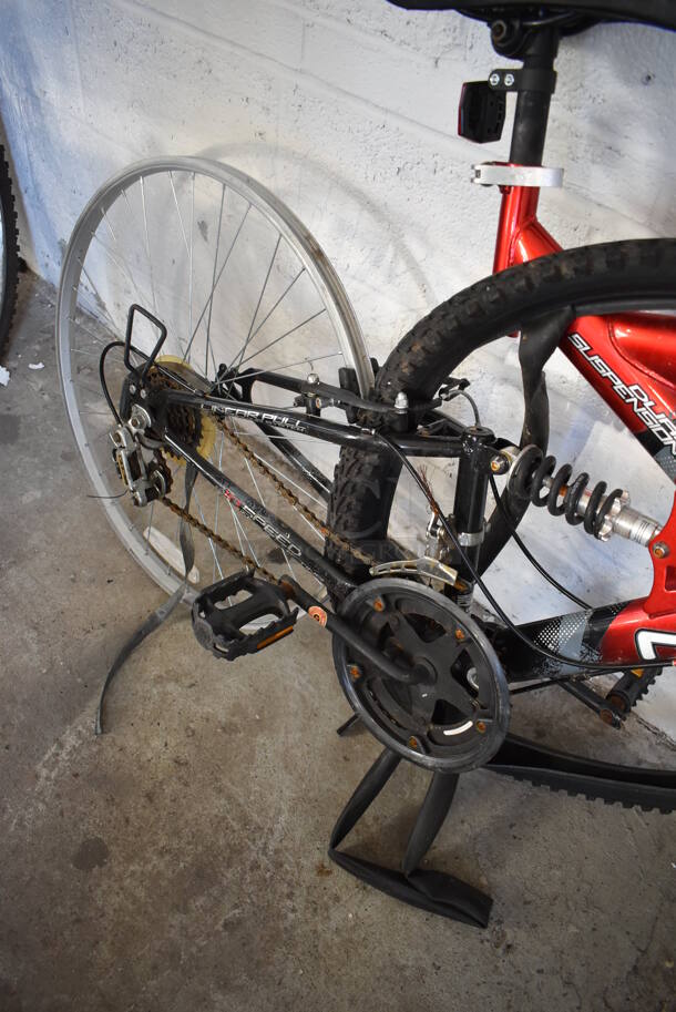 Next Dual Suspension Power Climber Metal Red Mountain Bicycle. 24x67x42 - Image 4 of 7