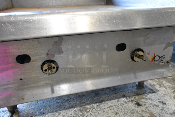Cooking Performance Group CPG Stainless Steel Commercial Countertop Gas Powered Flat Top Griddle.  - Image 5 of 8