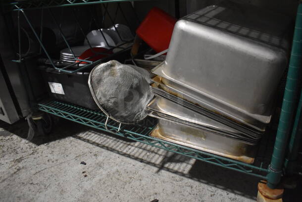 ALL ONE MONEY! Tier Lot of Various Items Including Stainless Steel Drop In Bins and Poly Bowls - Image 1 of 4