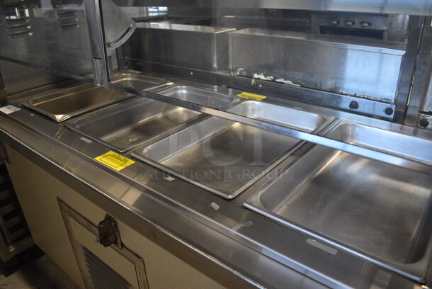 Stainless Steel Commercial 4 Well Steam Table w/ 2 Over Shelves and Glass Sneeze Guard on Commercial Casters. 115 Volts, 1 Phase. 67x31x64 - Image 2 of 5