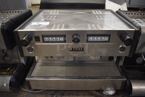 Gaggia XD Stainless Steel Commercial Countertop 2 Group Espresso Machine w/ Steam Wand. 208 Volts, 1 Phase. 24x22x19