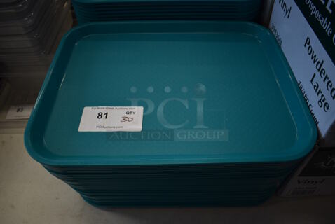 30 Poly Teal Food Trays. 18x14x1. 30 Times Your Bid!
