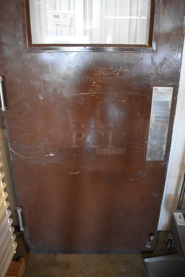 Wood Pattern Door w/ Swinging Hinges. 36x5x83 - Image 3 of 4