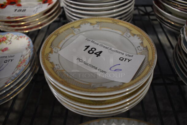 6 White Ceramic Saucers w/ Gold Pattern on Rim. 5.75x5.75x1. 6 Times Your Bid! - Image 3 of 3