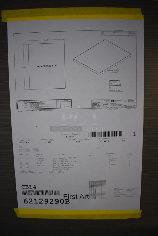 BRAND NEW! Royston 62129290 Gray Metal Cabinet w/ Wood Pattern Countertop. 19.5x24x27 - Image 5 of 6