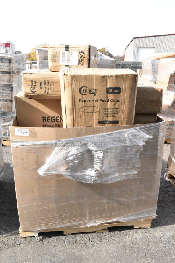 15 BRAND NEW Boxes Including Choice 16 oz Paper Hot Food Cups, Avantco Food Warmer, 760SOUP18WB Choice 12 oz. White Double Poly-Coated Paper Food Cup - 1000/Case, 129MCS16B Choice 16 oz. Black 8" x 5 1/4" x 1 1/2" Rectangular Microwavable Heavy Weight Container with Lid - 150/Case, 760SOUP16WB Choice 16oz. White Double Poly Paper Food Cup. 15 Times Your Bid!  - Image 1 of 5
