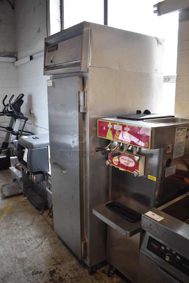 Continental 1R Stainless Steel Commercial Single Door Reach In Cooler w/ Racks on Commercial Casters. 115 Volts, 1 Phase. Tested and Powers On But Does Not Get Cold - Image 3 of 5