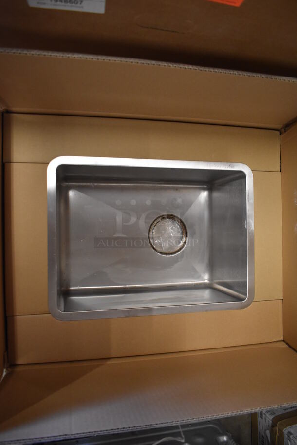 BRAND NEW SCRATCH AND DENT! Elkay ECTRU12179DBG 14 Inch Undermount Kitchen Sink with 9 Inch Bowl Depth, 18-Gauge Stainless Steel Construction, Polished Satin Finish. Stock Picture Used For Gallery Picture. - Image 4 of 7