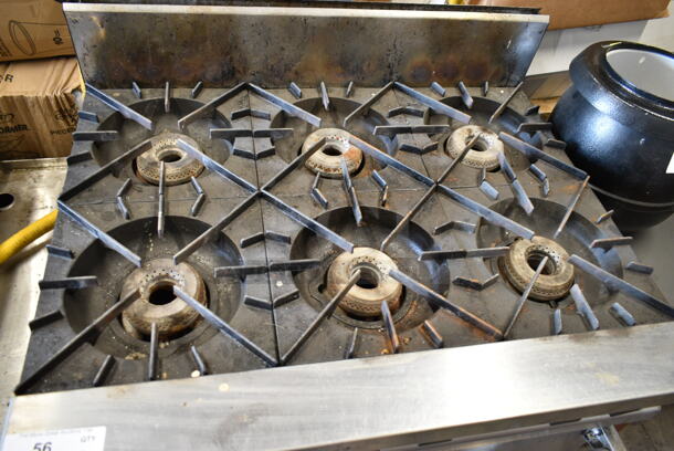 Hobart MGR360 Stainless Steel Commercial Natural Gas Powered 6 Burner Range w/ Oven.  - Image 3 of 7