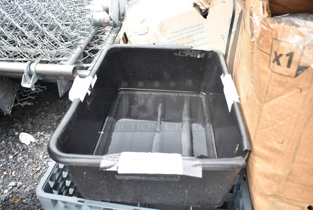 2 Items; Black Poly Bus Bin and Gray Dish Caddy. 2 Times Your Bid!  - Image 3 of 6