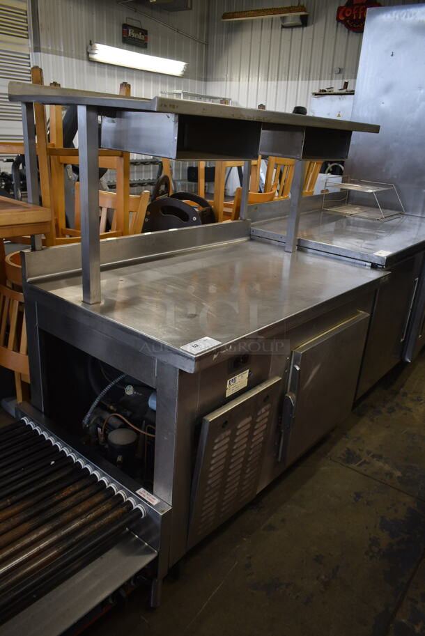 FMI H07048 Stainless Steel Commercial Single Door Work Top Cooler w/ Over Shelf and Back Splash on Commercial Casters. 115 Volts, 1 Phase. Tested and Powers On But Does Not Get Cold - Image 1 of 7