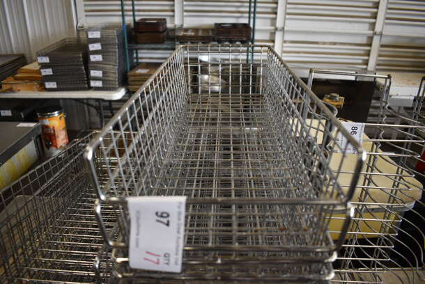 17 Metal Wire Baskets. 9x24x5. 17 Times Your Bid!