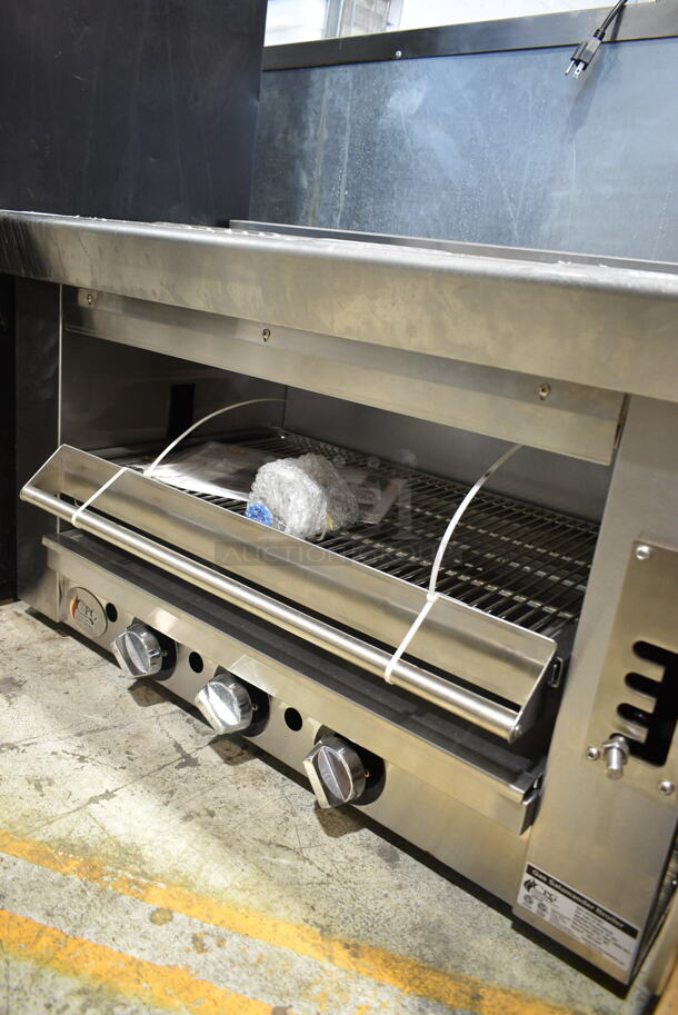 BRAND NEW SCRATCH AND DENT! Cooking Performance Group CPG 351S36SBL Stainless Steel Commercial Propane Gas Powered Salamander Broiler Cheese Melter. 36,000 BTU. - Image 3 of 7
