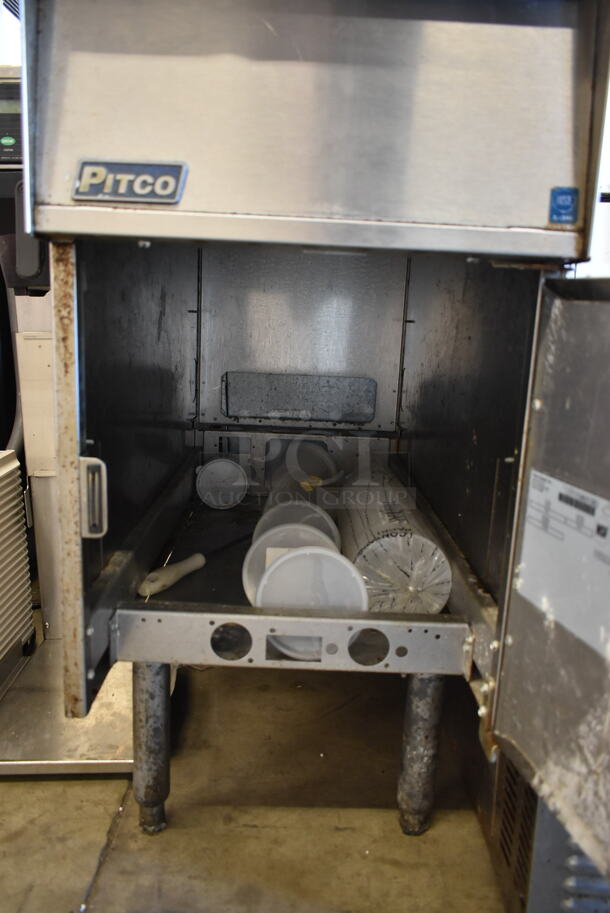 2016 Pitco Frialator SGBNB14 Stainless Steel Commercial Floor Style Fry Dumping Station w/ Warmer.  - Image 6 of 7