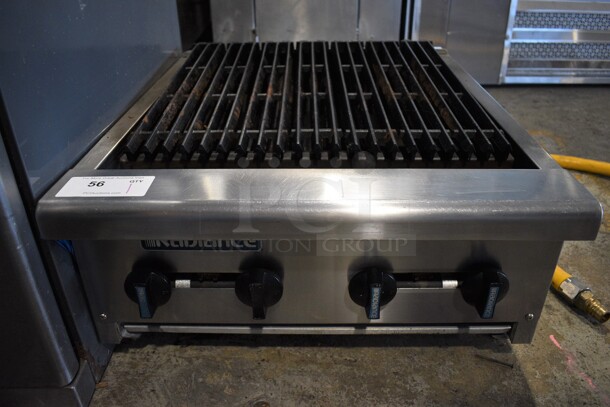 Radiance Stainless Steel Commercial Countertop Gas Powered Charbroiler Grill. 24x30x14