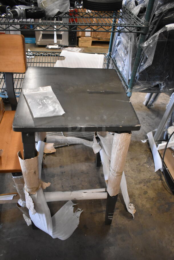 ALL ONE MONEY! Lot of BRAND NEW SCRATCH AND DENT! Wooden Chair, Stool and 2 164TCLWDGY30 Antique Alate Gray Post.  - Image 4 of 5