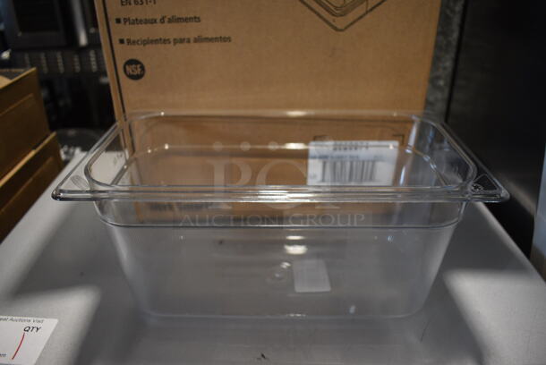 12 BRAND NEW IN BOX! Rubbermaid Clear Poly 1/3 Size Drop In Bins. 1/3x6. 12 Times Your Bid!