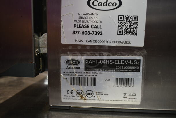 Cadco Unox XAFT-04HS-ELDV-US Stainless Steel Commercial Countertop Electric Powered Half Size Convection Oven. 208-240 Volts, 1 Phase.  - Image 7 of 7
