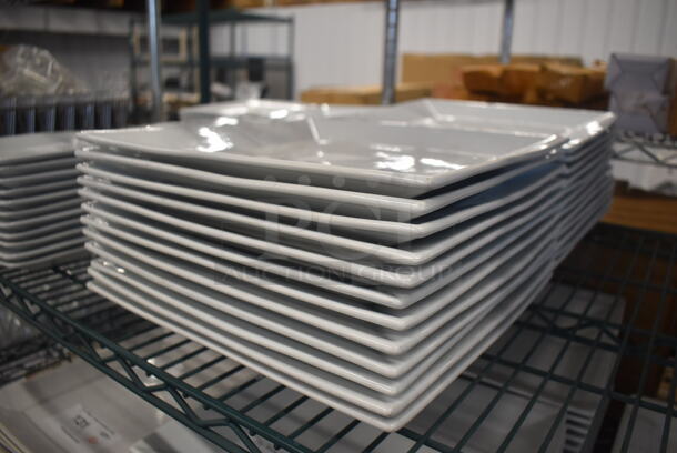 24 White Ceramic Square Plates. 12x12x1.5. 24 Times Your Bid! - Image 3 of 4