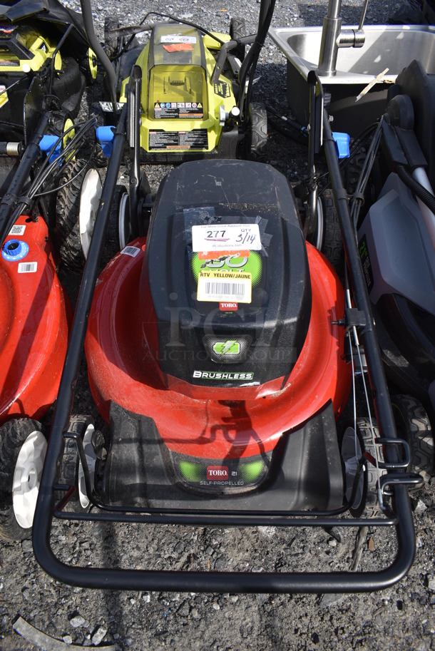 Toro Metal Electric Powered Self Propelled Lawnmower. Does Not Come w/ Battery. 22x40x16.5