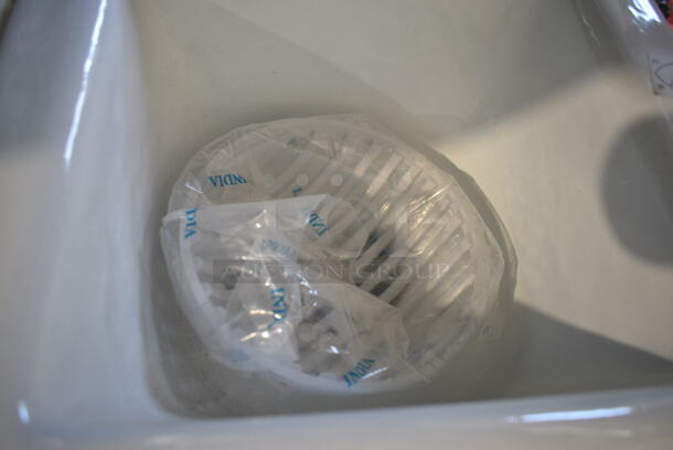 2 BRAND NEW SCRATCH AND DENT! Single Bay Drop In Sink w/ Zurn Elkay P1900-SEMI-DOME PVC Dome Bottom Strainer for Z1900 Series Floor Sinks. 2 Times Your Bid!  - Image 4 of 6
