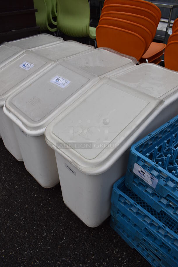 2 Cambro White Poly Ingredient Bins w/ Clear Lid on Commercial Casters. 13x30x30. 2 Times Your Bid! - Image 5 of 5