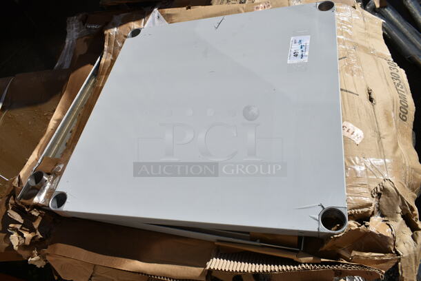 7 BRAND NEW SCRATCH AND DENT! Items Including 164TB2230 22" x 30" Cross Cast Iron Table Base Plate, 2 John Boos GSK8-3096 Metal Under Shelf, 600T2448G Regency 24" x 48" 18-Gauge 304 Stainless Steel Commercial Work Table with Galvanized Legs and Undershelf, Lancaster Table & Seating Black High Chair, 600MTS3030S Regency 30" x 30" 16-Gauge Stainless Steel Mixer Table with Undershelf. 7 Times Your Bid! - Image 2 of 11
