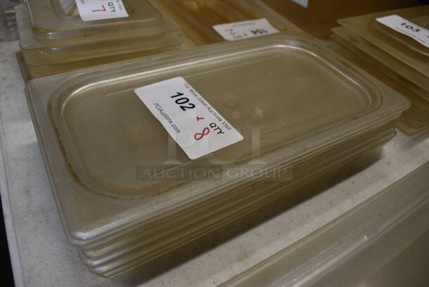 ALL ONE MONEY! Lot of 8 Clear Poly 1/3 Size Drop In Bin Lids! - Image 2 of 2