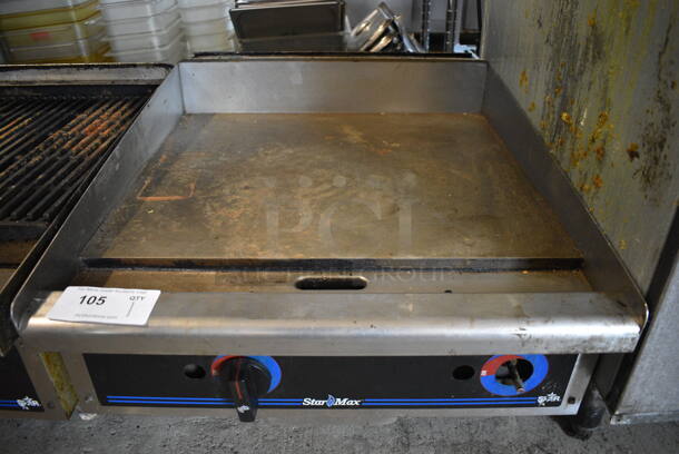 Star Max Stainless Steel Commercial Countertop Natural Gas Powered Flat Top Griddle. 24x28x16