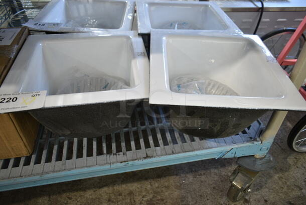 2 BRAND NEW SCRATCH AND DENT! Single Bay Drop In Sink w/ Zurn Elkay P1900-SEMI-DOME PVC Dome Bottom Strainer for Z1900 Series Floor Sinks. 2 Times Your Bid!  - Image 2 of 6