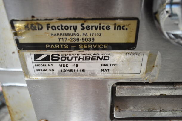 Southbend HDC-48 Stainless Steel Commercial Natural Gas Powered Charbroiler Grill.  - Image 4 of 4