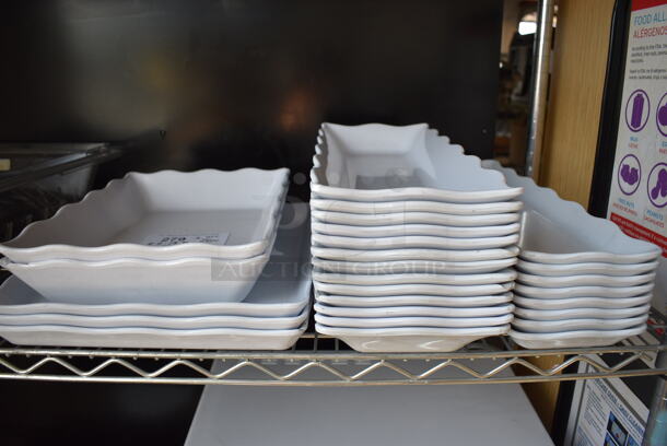 ALL ONE MONEY! Lot of 26 Various White Poly Trays. Includes 19x5x1