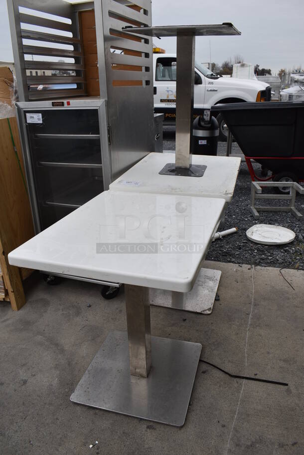 3 White Tables on Chrome Finish Metal Table Base. 24x30x30. 3 Times Your Bid! - Image 3 of 5