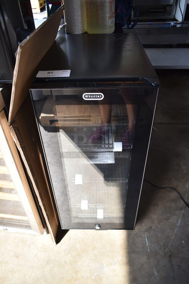 BRAND NEW SCRATCH AND DENT! Whynter BBR-801BG Metal 80 Can Built In Black Glass Beverage Cooler Merchandiser. 115 Volts, 1 Phase. Tested and Working! - Image 2 of 6