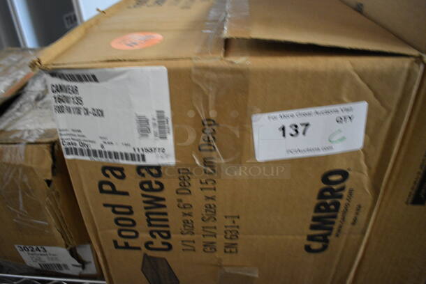 ALL ONE MONEY! Lot of 6 BRAND NEW IN BOX! Cambro Clear Poly Full Size Drop In Bins! 1/1x6 - Image 3 of 3