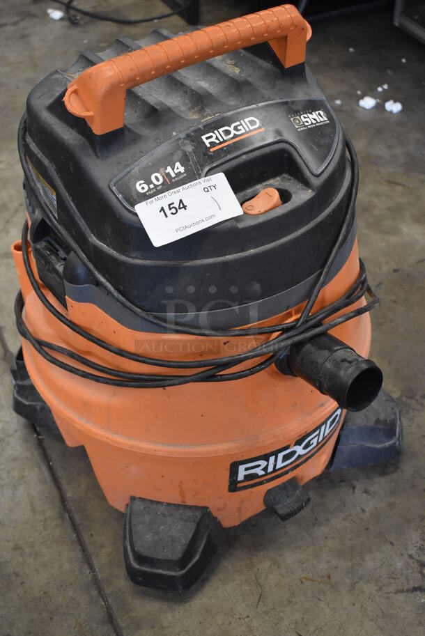 Rigid WD14500 Orange and Black Wet Dry Shop Vac Vacuum. 120 Volts, 1 Phase. 19x22x27. Tested and Working! - Image 2 of 7