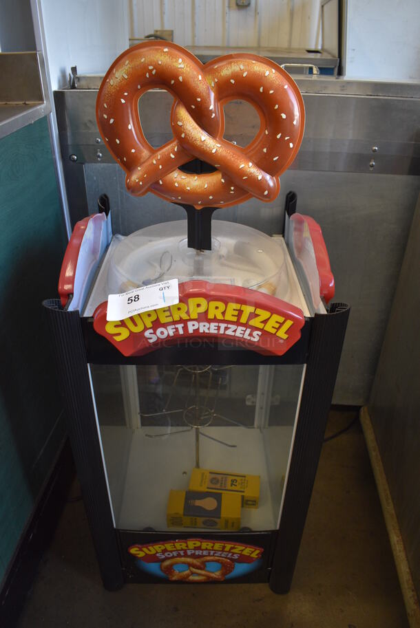 Super Pretzel Metal Commercial Countertop Warming Display Merchandiser. 17x19x43. Tested and Powers On But Does Not Get Warm