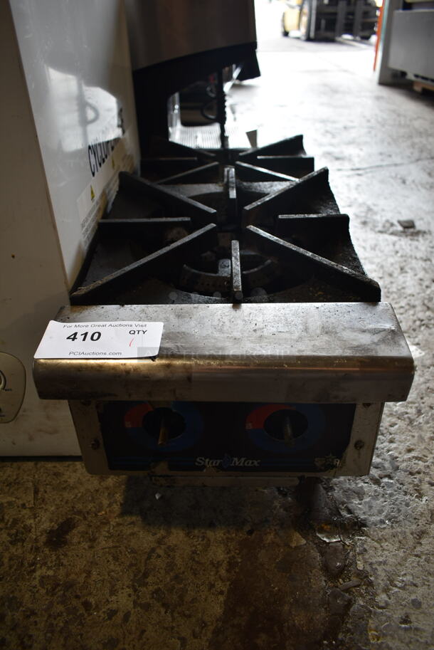 Star Max Stainless Steel Commercial Countertop Natural Gas Powered 2 Burner Range. - Image 1 of 6