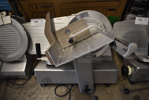 Bizerba Stainless Steel Commercial Countertop Meat Slicer. 120 Volts, 1 Phase. 30x24x24. Tested and Working!