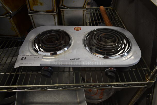 Brentwood TS-361W Metal Countertop Electric 2 Burner Range. 120 Volts, 1 Phaes.  - Image 1 of 5