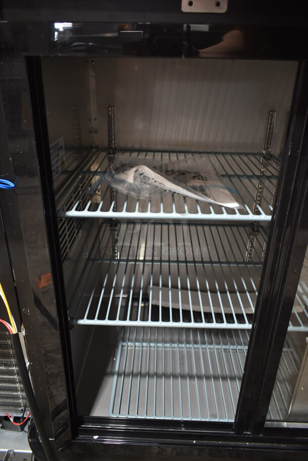 BRAND NEW SCRATCH AND DENT! 2023 Avantco 178UBB72SHC Stainless Steel Commercial 3 Door Back Bar Cooler Merchandiser. Missing 1 Door. 115 Volts, 1 Phase.  Tested and Does Not Power On - Image 5 of 9