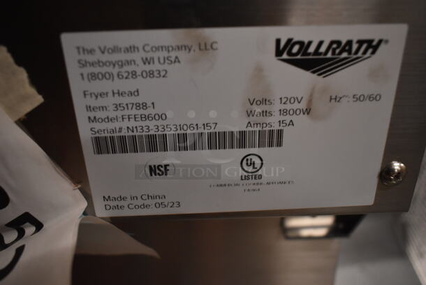 BRAND NEW SCRATCH AND DENT! 
Vollrath CF-1800 10 lb. Commercial Countertop Deep Fryer w/ 2 Metal Fry Basket. 120 Volts, 1 Phase. Tested and Working! - Image 6 of 6