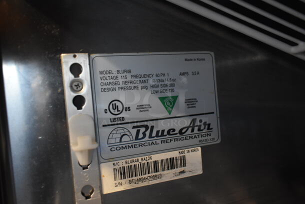Blue Air BLUR48 Stainless Steel Commercial 2 Door Undercounter Cooler on Commercial Casters. 115 Volts, 1 Phase. Tested and Working! - Image 7 of 7