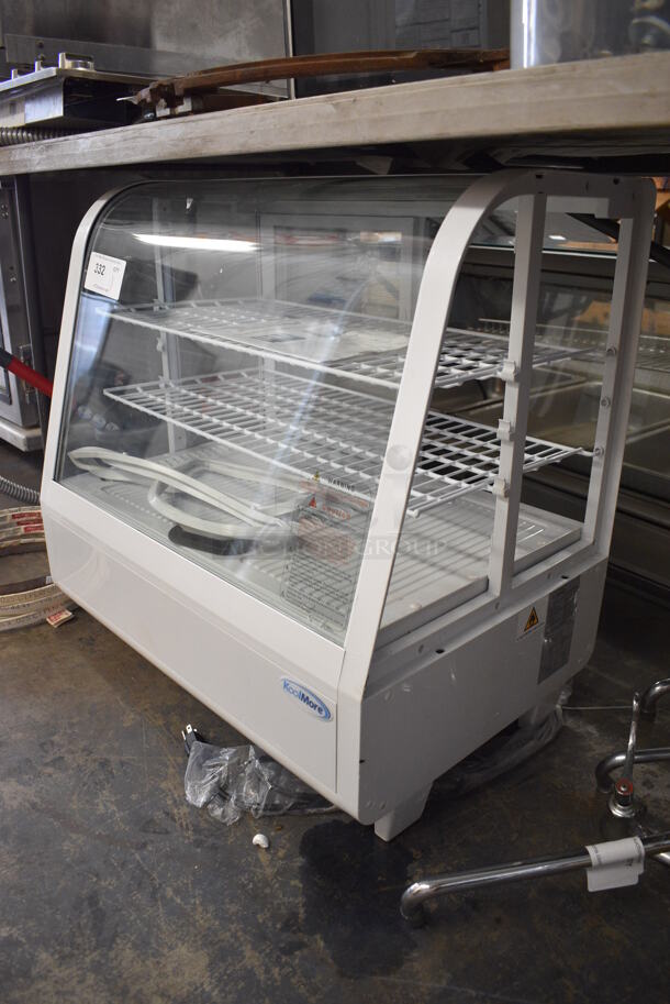 BRAND NEW SCRATCH AND DENT! KoolMore Model CDC-3C-WH Metal Commercial Countertop Refrigerated Display Case Merchandiser. Missing Side Pane. 120 Volts, 1 Phase. 27x18x27. Tested and Working! - Image 2 of 5