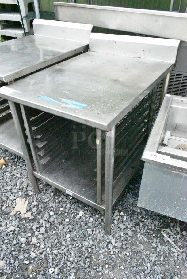 Stainless Steel Table w/ Back Splash and Under Shelf.  - Image 2 of 4