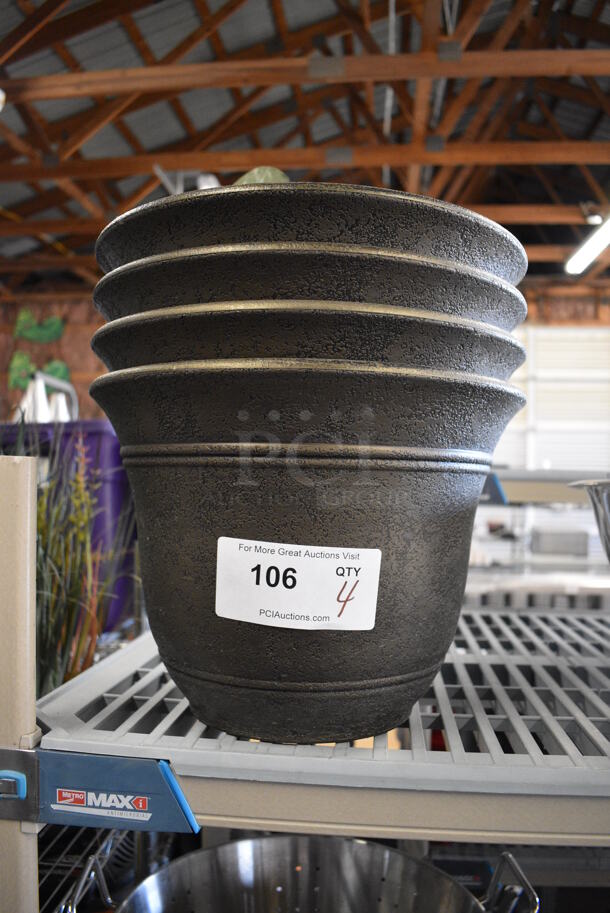4 Planters. 13x13x9. 4 Times Your Bid! - Image 1 of 2