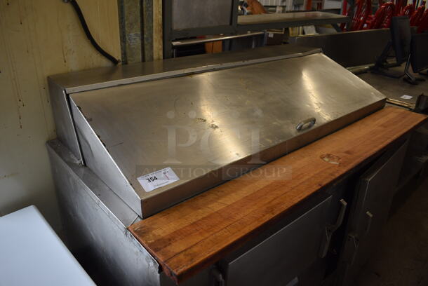 Stainless Steel Commercial Sandwich Salad Prep Table Bain Marie Mega Top w/ Cutting Board. 60x33x45. Tested and Working! - Image 2 of 5