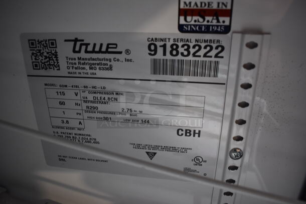 2017 True GDM-418L-60-HC-LD Commercial Snapple 2 Sliding Door Reach In Cooler In Black With Polycoated Racks. 115V/1 Phase. Tested And Working - Image 6 of 7